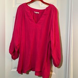 💐 Beautiful hot pink gauze indigo soul top size xlarge